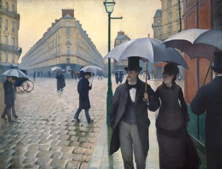 Gustave Caillebotte Paris Street Rainy Day Norge oil painting art